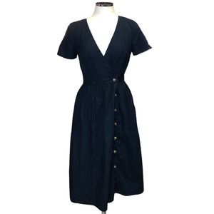 J. CREW | Blue Poplin Rosina Short Sleeve Wrap Dress Size 2